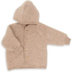 Engel - Kinder Kapuzenjacke mit Holzknöpfen - Wolljacke