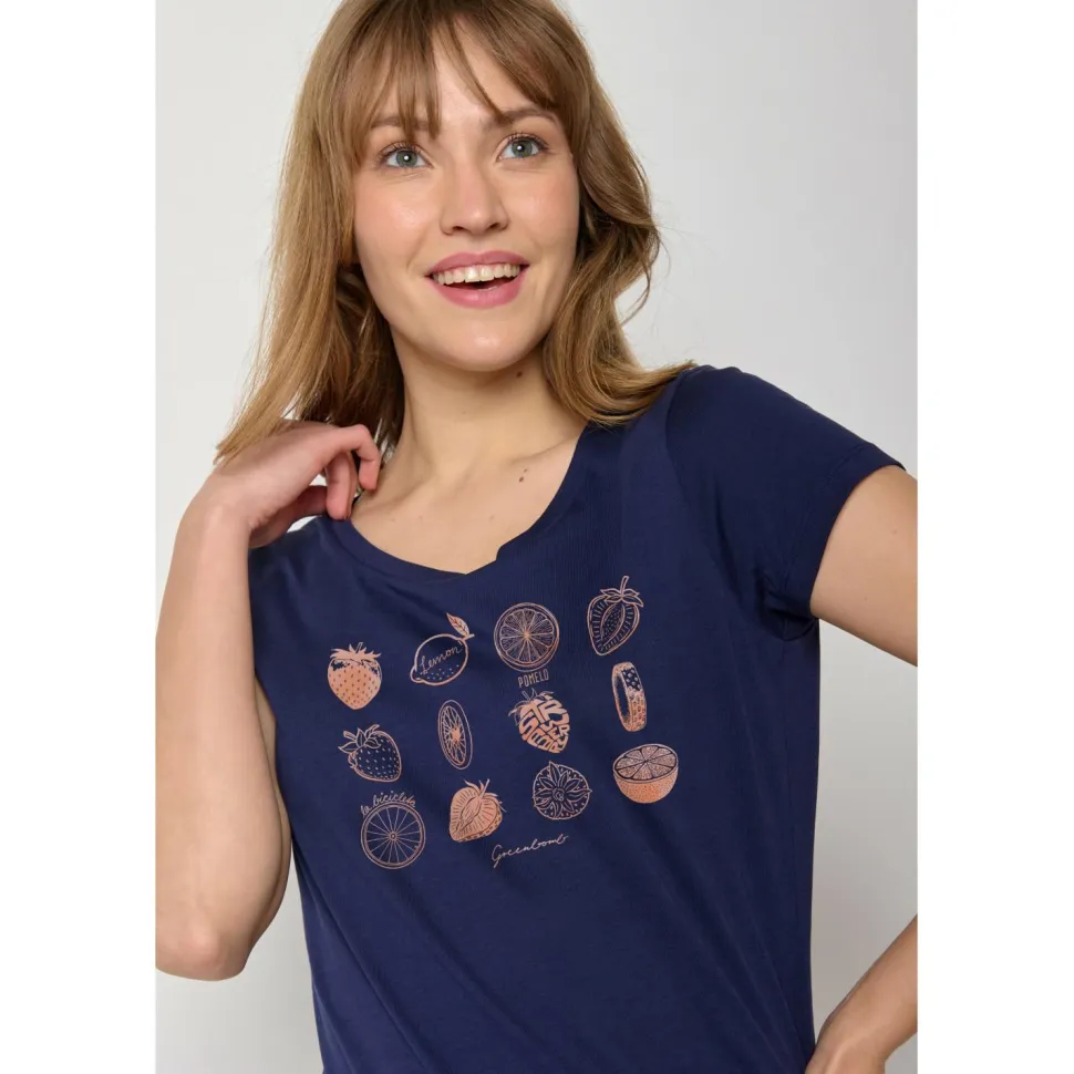 GreenBomb - Women's Bike Strawberry Loves T-Shirt - T-Shirt