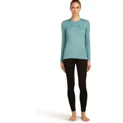 Icebreaker - Women's Merino 200 Oasis L/S Crewe Rainer Ridge - Merinounterwäsche