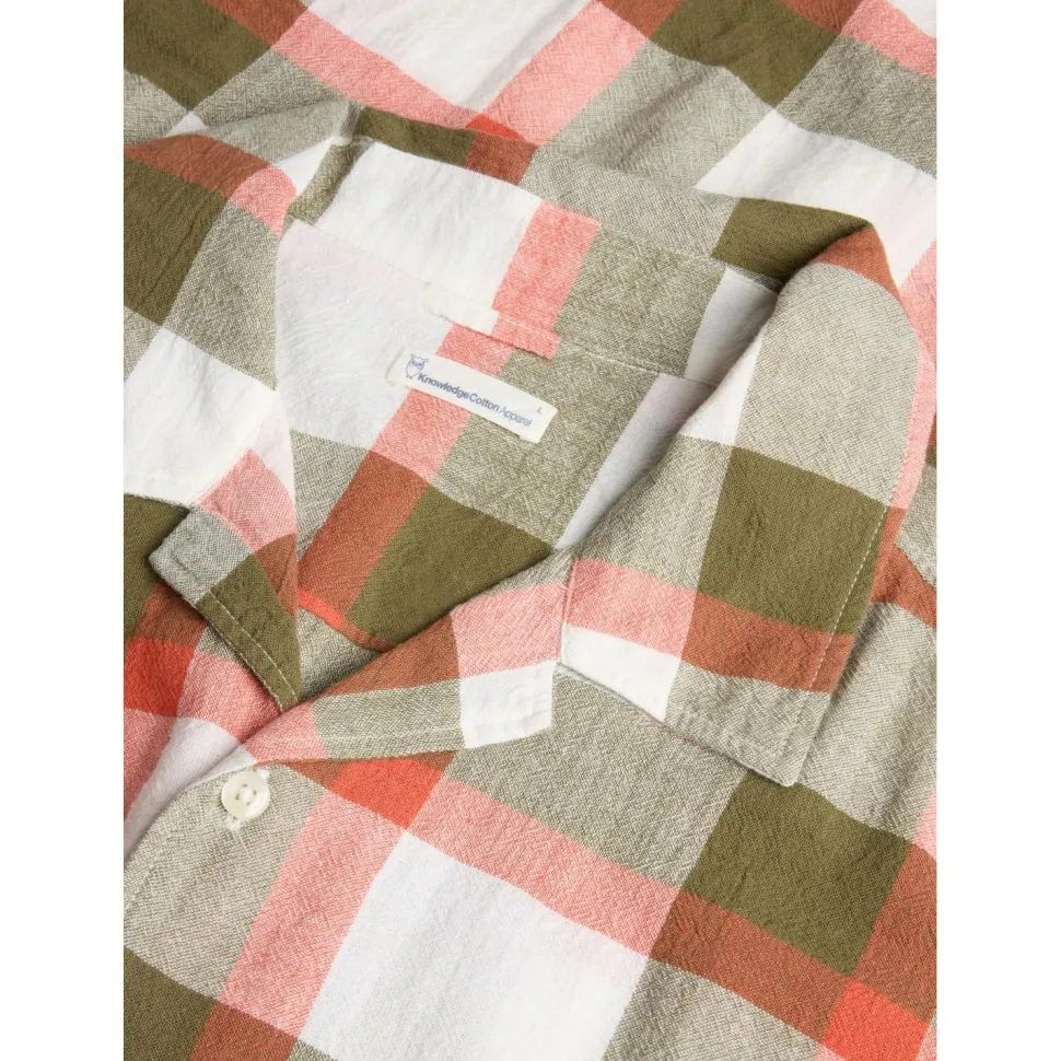 KnowledgeCotton Apparel - Boxed Fit S/S Checkered Shirt - Hemd