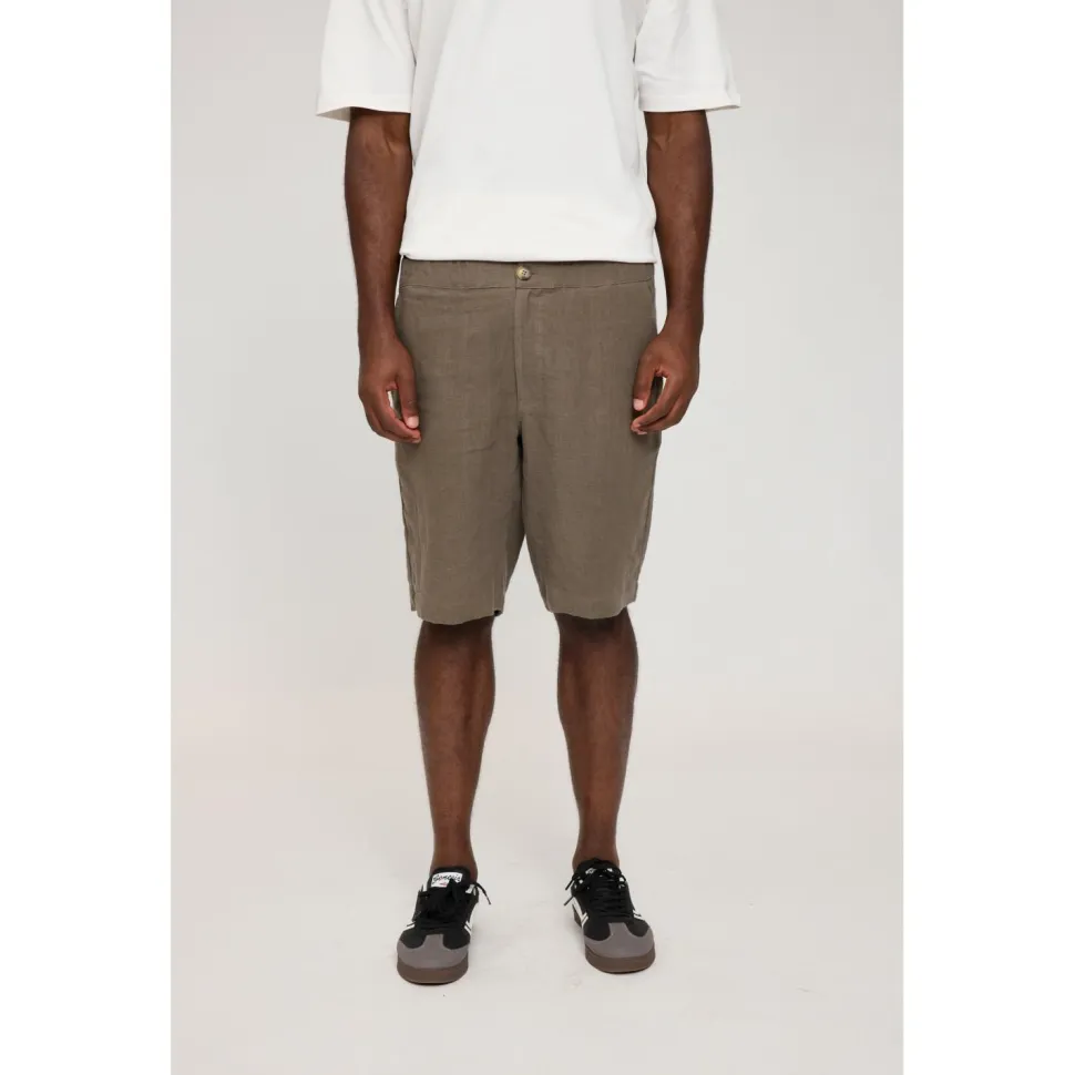 Mazine - Regular Linen Shorts - Shorts