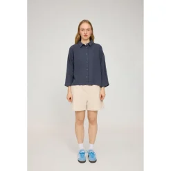 Mazine - Women's 3/4 Sleeve Linen Shirt - Bluse