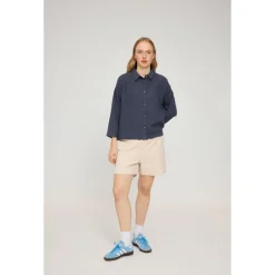 Mazine - Women's 3/4 Sleeve Linen Shirt - Bluse