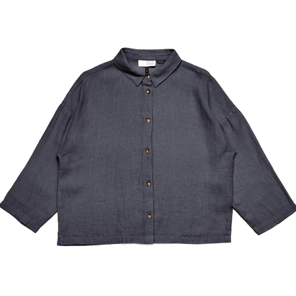 Mazine - Women's 3/4 Sleeve Linen Shirt - Bluse