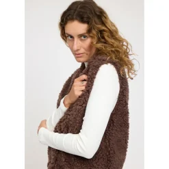 Mazine - Women's Faux-Fur Vest - Fleeceweste