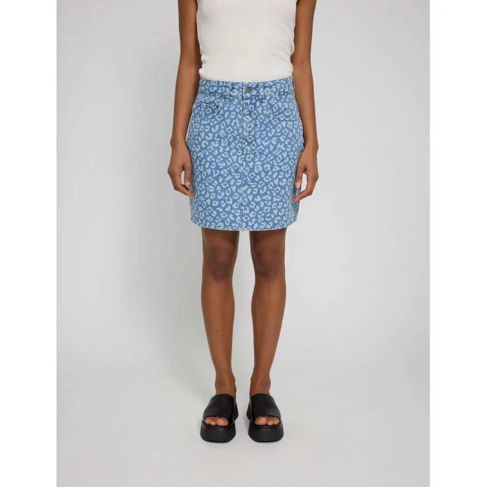 Mazine - Women's Printed Denim Mini Skirt - Rock