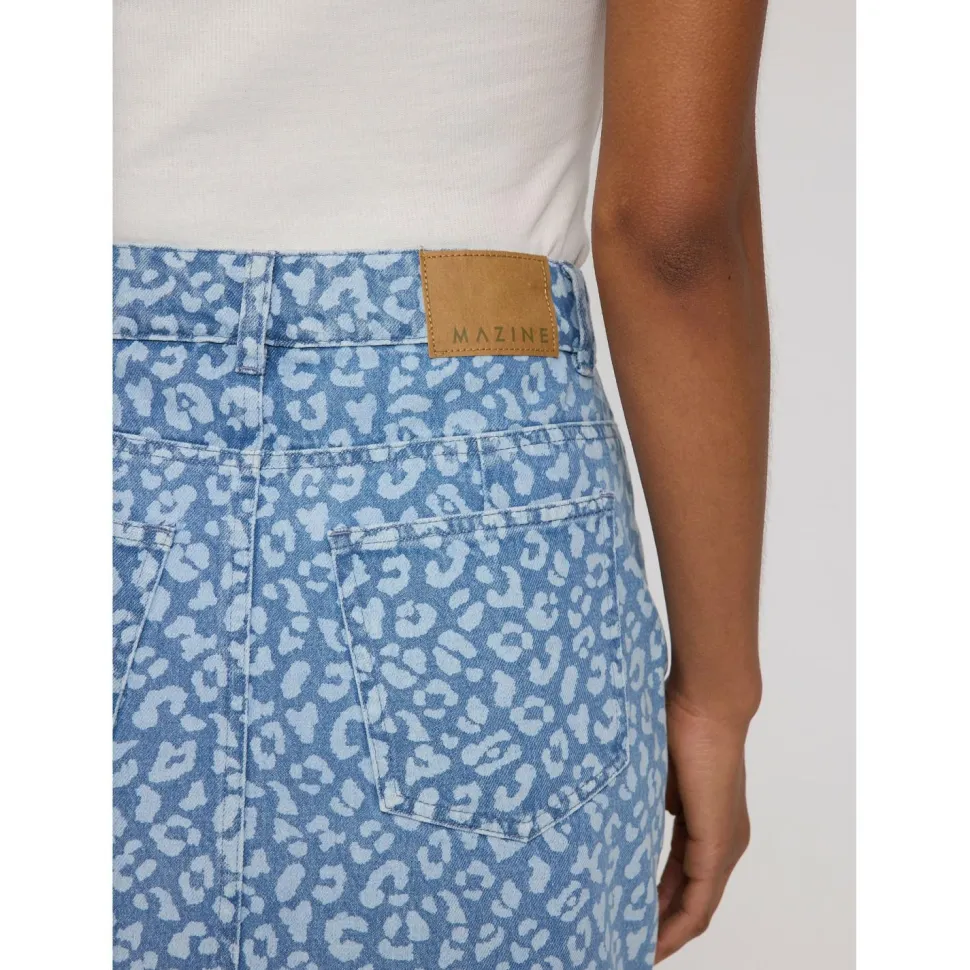 Mazine - Women's Printed Denim Mini Skirt - Rock
