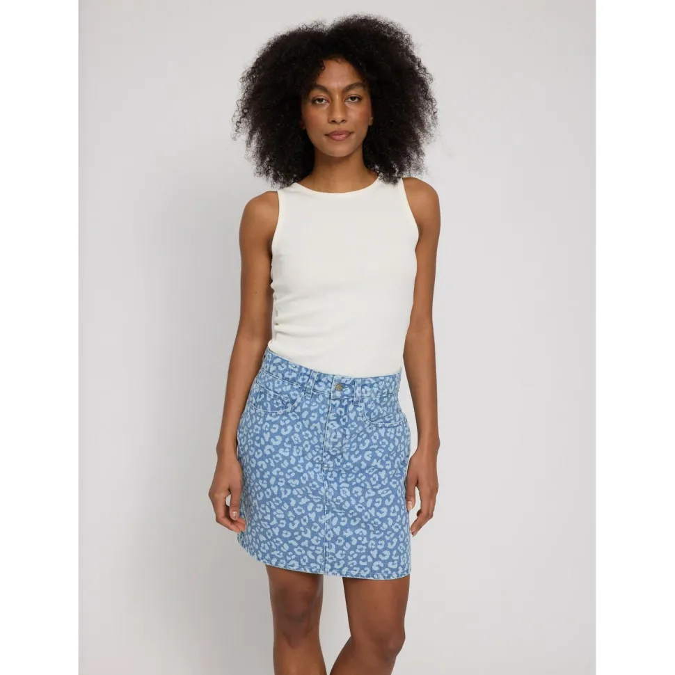 Mazine - Women's Printed Denim Mini Skirt - Rock