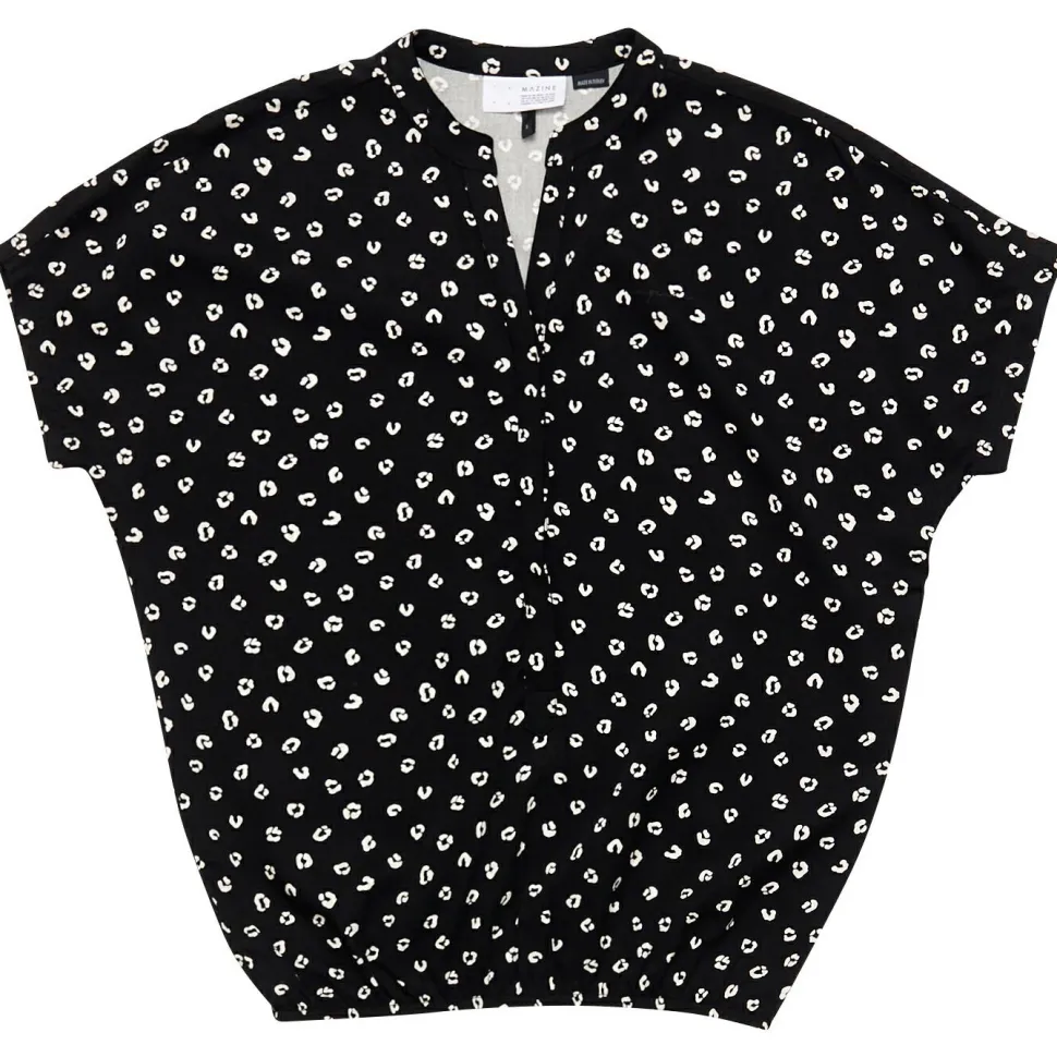 Mazine - Women's Printed V-Neck Blouse - Bluse