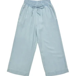 Mazine - Women's Wide Leg Denim Pants with Belt - Freizeithose
