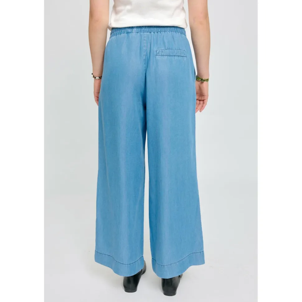 Mazine - Women's Wide Leg Tencel Elastic - Freizeithose