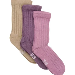 Minymo - Kid's Wool Socks Rib 3-Pack - Multifunktionssocken