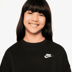 Nike - Girl's Club Fleece Boxy Crew-Neck Sweatshirt - Pullover