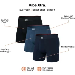 Saxx - Vibe Xtra Boxer Brief Fly 3-Pack - Kunstfaserunterwäsche