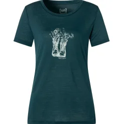 super.natural - Women's Flower Boots Tee - Merinoshirt
