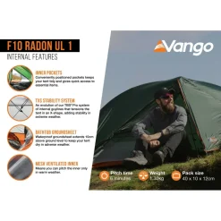 Vango - F10 Radon UL 1 - 1-Personen Zelt